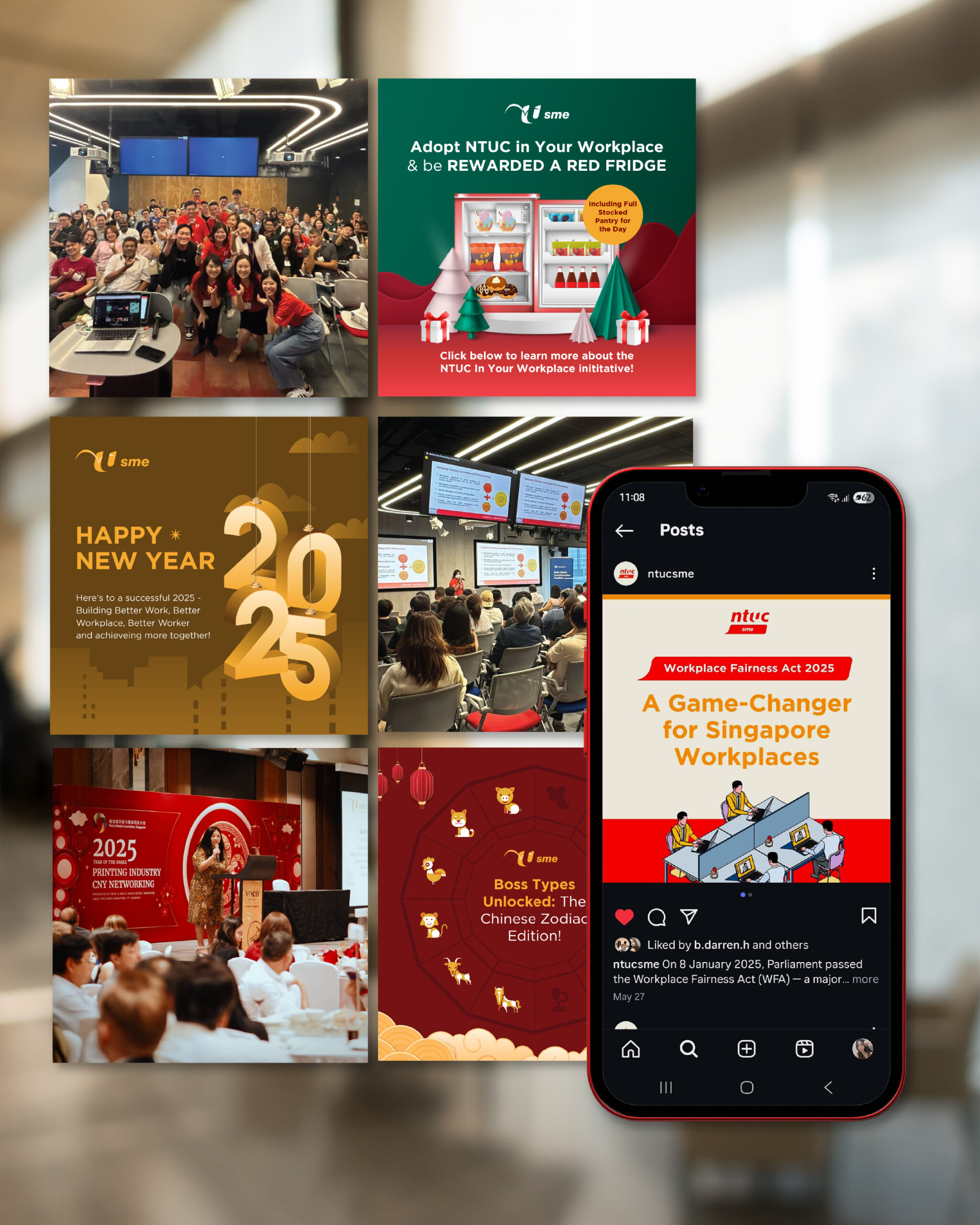 NTUC SME engaged Bizsquare to develop and execute a comprehensive social media marketing strategy across Meta to strengthen its online presence, expand outreach to SME owners and employees, and drive lead generation.